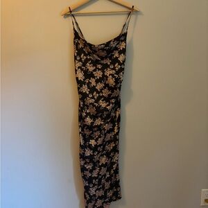 Floral Black and Brown Women's Dress